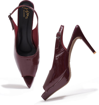 jm looks Women Heels(Maroon , 4)