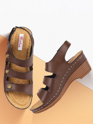 Picktoes PT-N948 Lightweight Comfort Summer Trendy Premium Stylish Party disigin Women Wedges(Brown , 9)