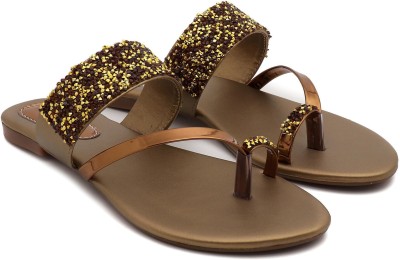 kavyansh Women Sandals(Gold , 8)