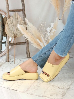 Elle Women Heels(Yellow , 7)