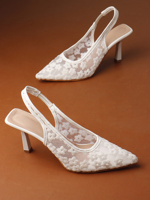 Hitway Women Heels(White , 4)