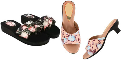 kishu Women Heels(Gold, Multicolor , 8)