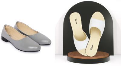 Todhwear Women Heels(Grey, Black , 5)
