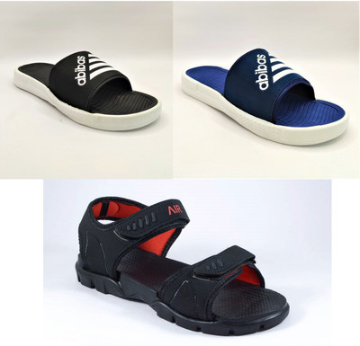 Classica Men Sandals(Blue, Black, Red , 10)