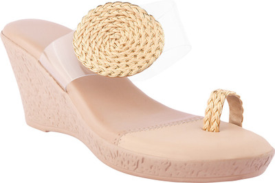 TRYME Women Heels(Gold , 6)