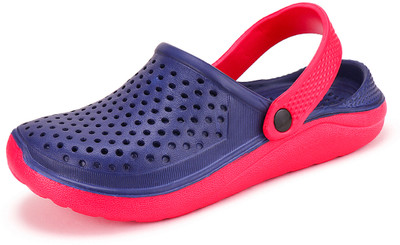 BERSACHE Men Clogs(Navy, Pink , 7)