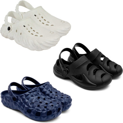 Golf Men Clogs(White, Black, Blue , 7)