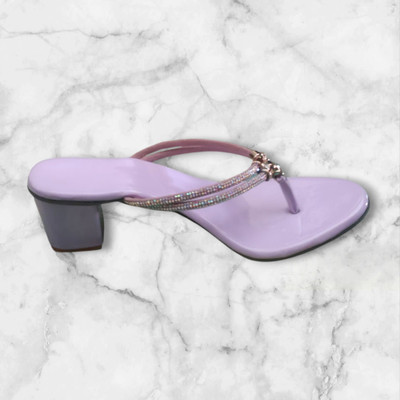 aacollectionnnn Women Heels(Purple , 6)
