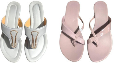 Nicesteps Women Flats(Grey, Pink , 8)