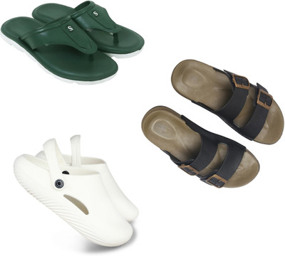 Vomoya Men Sandals(Green, Black, White , 10)