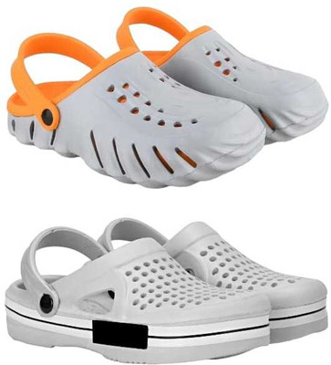 RIFOF Men Clogs(Grey, Grey , 9)