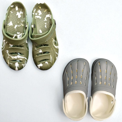 Monrav Men Clogs(Green, Grey , 8)