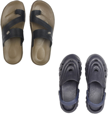 Vomoya Men Sandals(Black, Blue , 10)