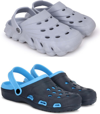 KAPYANSH Men Combo Pack of 2, Ultra cushion, Flipflops, Slipper, Slides, Sandal, Clogs Men Casual(Grey, Blue , 7)