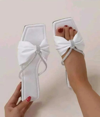 SK Fashion Women Flats(White , 8)