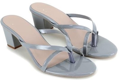 TRIJECTRY Women Grey Heels