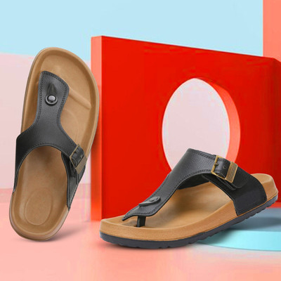 FLYNFIT Men Sandals(Black, Brown , 9)