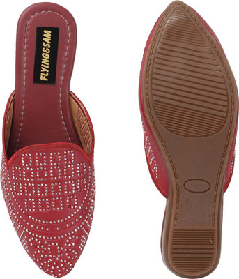 FLYING&SAM Women Flats(Maroon , 6)