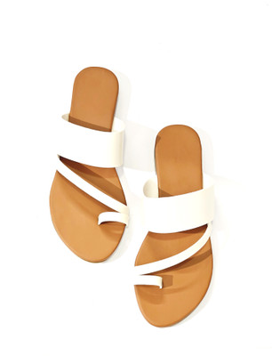 Avivastyle Women Flats(White , 8)