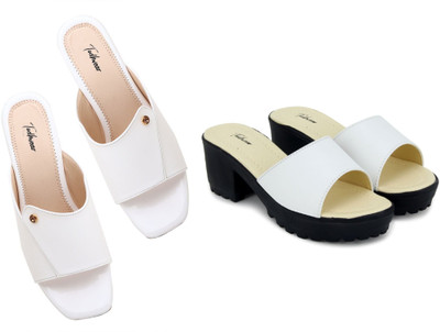 Todhwear Women Heels(White, White , 7)