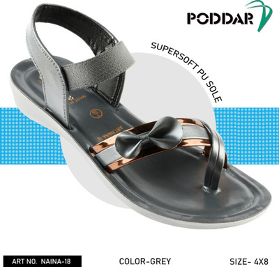 PODDAR Women Flats(Grey , 6)