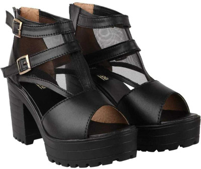 Fateh Women Heels(Black , 4)