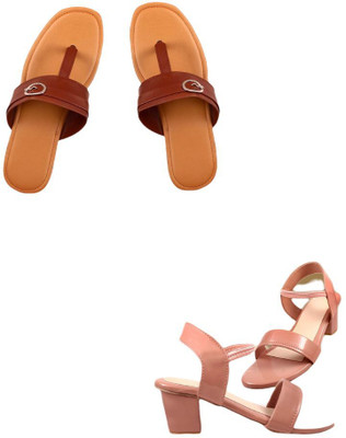 Goraiya Women Flats(Beige, Pink , 4)