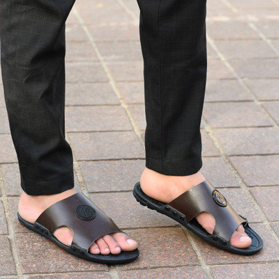 AMICO Men Slides(Brown , 6)