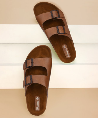 SHENCES Original Cork Sole Men Sandals(Tan , 7)