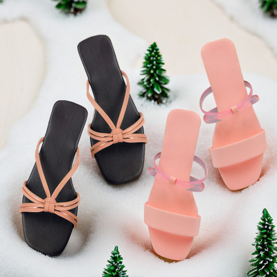 SAYERA Women Flats(Pink, Orange , 8)