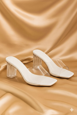 MODRIXFASHION Women Heels(White , 5)