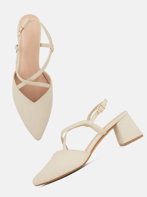 CHEMISTRY Women Heels(Off White , 4)