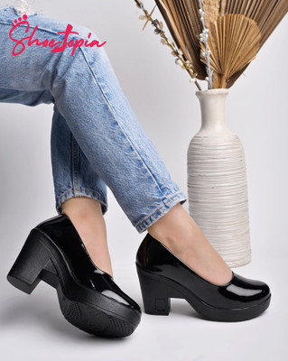 SHOETOPIA Women Heels(Black , 7)
