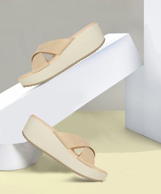 Bata Women Wedges(Beige , 6)