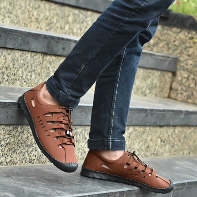 flostar Men Sandals(Tan , 6)