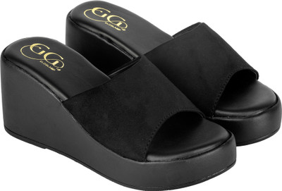UUNDA Fashion Women Wedges(Black , 7)