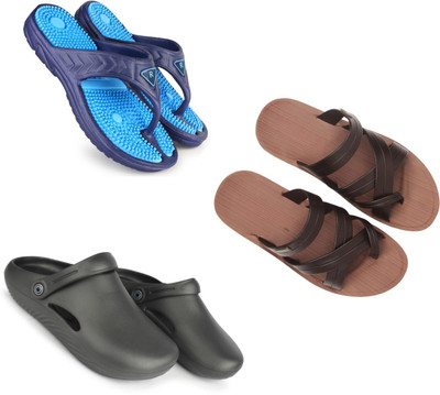Vomoya Men Sandals(Blue, Brown, Black , 8)