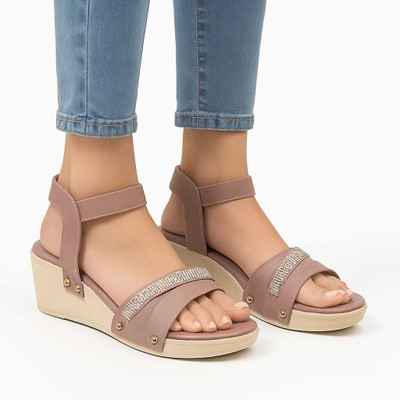 Madam Choice Women Wedges(Purple , 6)