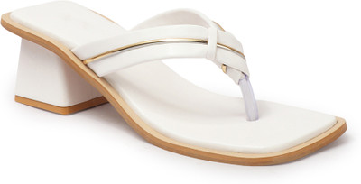 SNEAKERSVILLA Women Heels(White , 5)