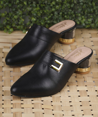 jm looks Women Heels(Black , 7)