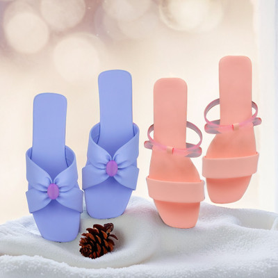 SAYERA Women Flats(Pink, Purple , 7)