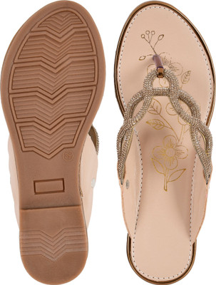 HELEEY Women Flats(Gold , 7)