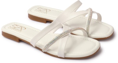 STEPIZIA Women Flats(White , 6)