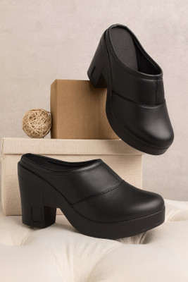 GLEMATOZ Women Heels(Black , 5)