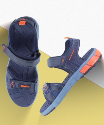 Sparx SS 585 Men Sandals(Navy, Orange , 8)