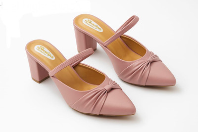 MKFASHION Women Heels(Pink , 5)