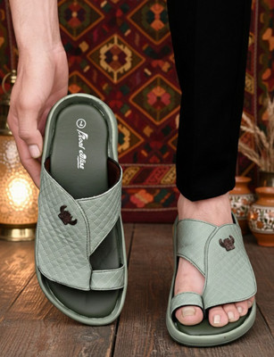 Real Bliss Men Slippers | Stylish Comfortable Chappal | Daily Casual And Ethnic Wear Men Sandals(Olive , 10)
