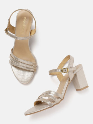 Dressberry Women Heels(Silver , 6)