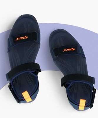 Sparx SS 468 Men Sandals(Navy, Orange , 6)