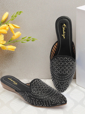 SHOKIYA Women Flats(Black , 8)